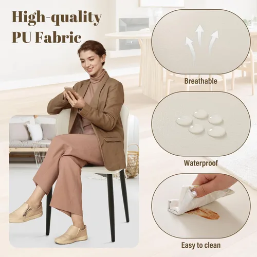 Vista 4 de Homcosan Juego de 2 sillas de comedor, modernas sillas de cocina con estructura cruzada y exquisito diseño de tuberías, fácil montaje, sillas