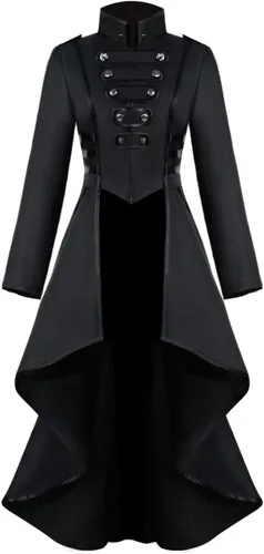 Vista 4 de SIAEAMRG Renaissance Steampunk Tailcoat Halloween Costumes for Women, Victorian Medieval Pirate Vampire Gothic Jackets