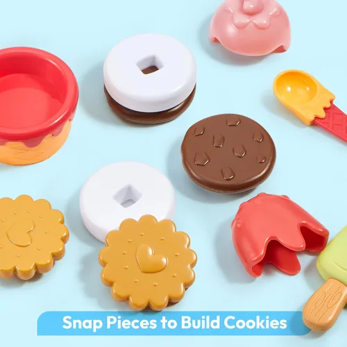 Vista 5 de lalalark Juguete para hacer helados, haz tu propio juego de helado, juego de juguetes de comida para jugar, juguete de cocina para niños, regalos