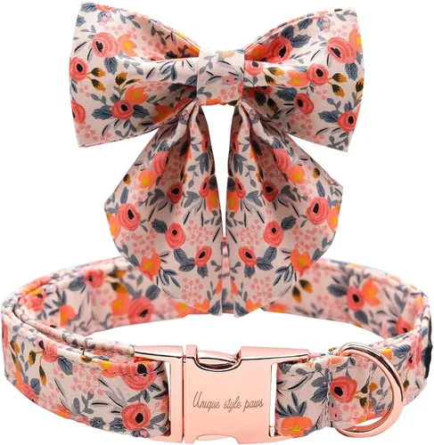 Vista 41 de Unique style paws - Collar para perros con corbatín, collar ajustable para perros y gatos, pequeño, mediano y grande