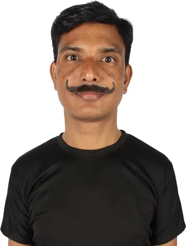 Vista 6 de HPO Bigote clásico para adultos y hombres Varios colores Cabello facial falso novedoso Accesorio de disfraz para adultos