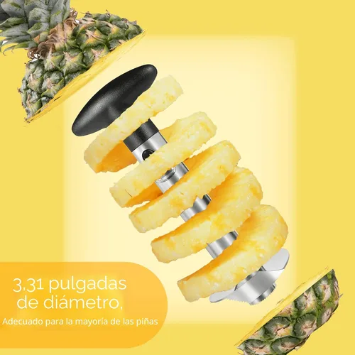 Vista 2 de Descorazonador de piña, [mejorado, reforzado, cuchilla más gruesa] Descorazonador de piña premium Newness (negro)