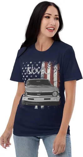 Vista 3 de 1972 Chevy Nova Classic Car - Camiseta unisex de manga corta