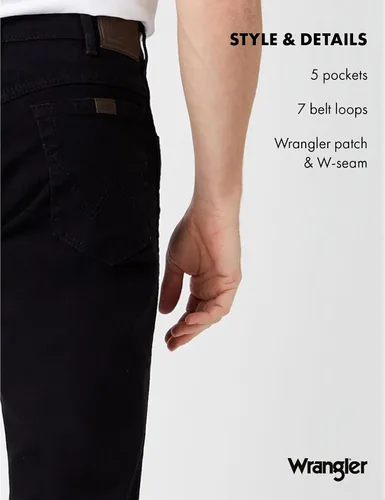 Vista 6 de Wrangler Jeans para hombre talla 44 slim straight lavado claro Negro