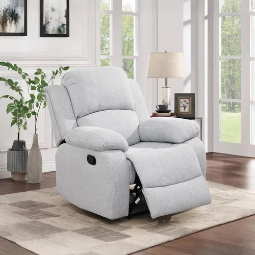 Vista 20 de Sofá reclinable manual, sofá reclinable con portavasos de 3 asientos, sofá de 3 asientos con mesa auxiliar desplegable para sala de estar, oficina