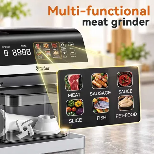Vista 5 de Picadora de carne eléctrica 3500W con pantalla táctil Negro