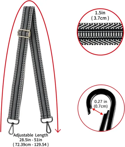 Vista 176 de ZOOEASS Hebillas de níquel Correa ancha para el hombro ajustable de repuesto para cinturón de pistola, hebilla de guitarra estilo bandolera
