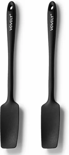 Vista 12 de Vovoly Espátula de silicona para frascos, cabeza pequeña con mango largo, espátulas de goma para tarros, licuadoras, botellas, etc. Alta resistencia