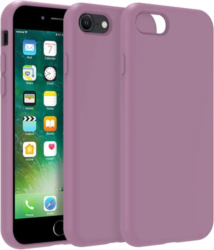 Vista 25 de Funda de silicona prémium para iPhone SE/8/7, con forro de microfibra suave antiarañazos, a prueba de golpes, color negro, iPhone SE/8/7