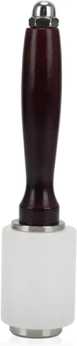 Vista 4 de Martillo de tallado de cuero, mazo con mango de madera, martillo de nailon para tallado en cuero, mazo de artesanía en cuero, mango de madera
