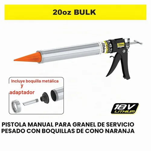 Vista 2 de Albion Engineering Company DL-45-T17 Línea Profesional Especial Deluxe Pistola de Calafateo Manual de Carga a Granel con Boquilla Metálica