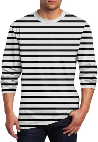 Vista 19 de Camisas casuales para hombre, de manga larga, cuello redondo, elásticas, suaves, casuales, S-4XL