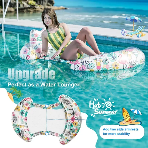 Vista 8 de Pool Floats Adult - Inflatable Pool Lounger, Pool Lounger Chairs for Relaxation, Floating Water Lounger Chairs Summer Water Sun Tanning for Swimming