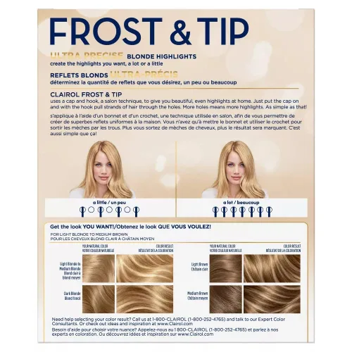 Vista 2 de Clairol Nice'n Easy Frost & Tip - Tinte para el cabello original, color rubio claro a castaño medio, paquete de 1 unidad