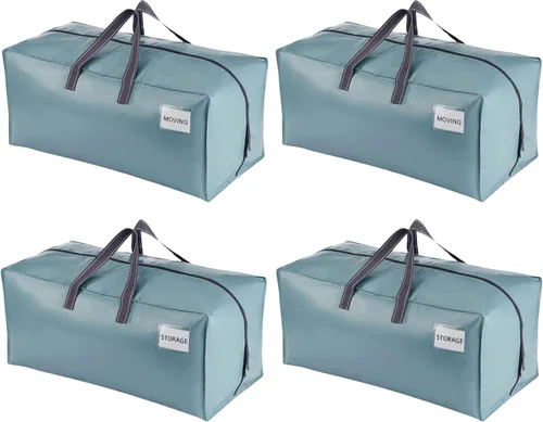 Vista 38 de VENO Paquete de 2 bolsas de mudanza, correas de mochila, mudanza, cajas de almacenamiento universitario, con tapas, resistentes, extragrandes, asas