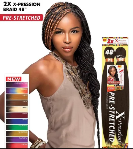 Vista 4 de ¡Ofertas de paquetes múltiples! Sensationnel Trenzas de pelo sintético XPRESSION 2X trenza preestirada 48 pulgadas