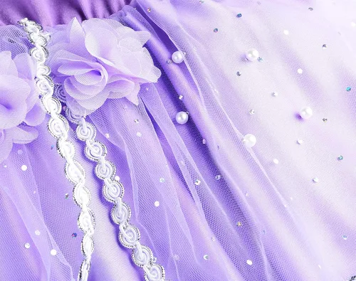 Vista 8 de JerrisApparel Disfraz de princesa para niñas hasta el suelo para fiesta de cumpleaños