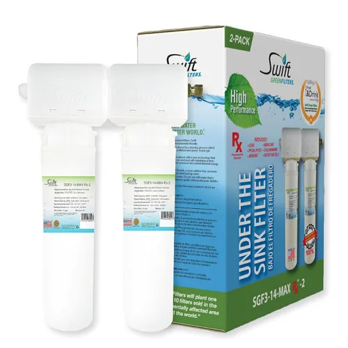 Vista 2 de Swift Green Filters SGF3-14-MAX-Rx-2– Sistema de filtro de agua para debajo del fregadero de varias etapas Alta capacidad, ecológico, conexión
