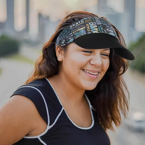 Vista 5 de Achiou Sombrero deportivo con visera para hombres y mujeres, ligero, transpirable, con parte superior vacía, gorra sin topless para béisbol, correr