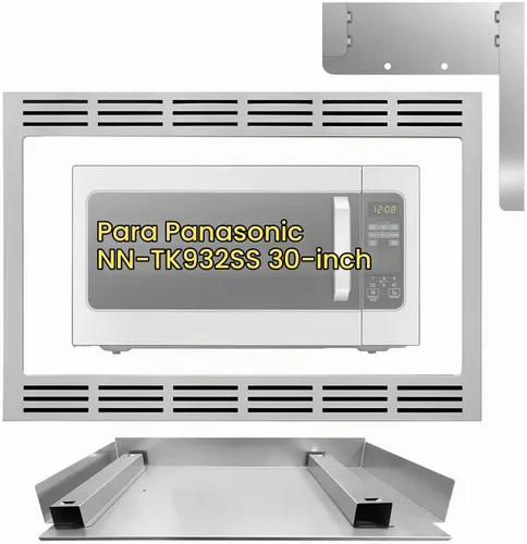 Vista 7 de Kit de molduras de microondas de acero inoxidable NN-TK932SS de 30 pulgadas para Panasonic para hornos microondas de 2.2 pies cúbicos, microondas