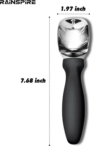 Vista 2 de Rainspire Cuchara de helado de acero inoxidable con mango cómodo, cuchara para helado resistente, pala para helado, ideal para cucharas de helado