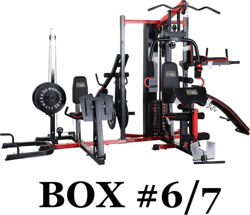 Vista 5 de Fitvids Multifunctional Home Gym System Workout Station with Leg Extension and Preacher Curl, 122.5LB Weight Stack, Multiple Options, Multiple