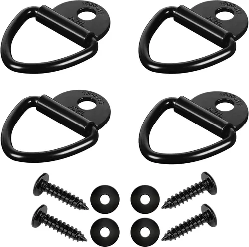 Vista 9 de Anclajes de amarre de carga, 10 piezas de anillo en V de acero de 2 pulgadas de diámetro, anclaje para remolque para carga en camiones, camionetas