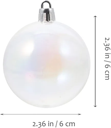 Vista 6 de Toddmomy 12 adornos de bolas de Navidad transparentes inastillables, bolas de Navidad iridiscentes, bolas de árbol de Navidad para fiestas