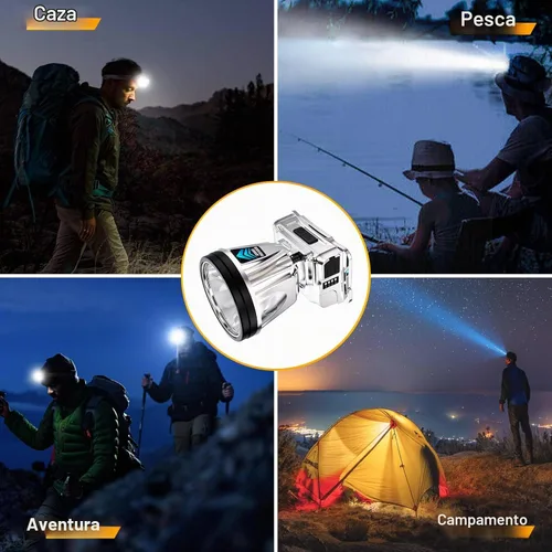 Vista 7 de Linterna frontal súper brillante de alta potencia, luz frontal LED recargable con sensor de movimiento para caza, lámpara de cabeza, linterna, foco