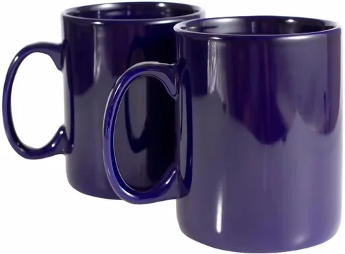 Vista 2 de BYCNZB Juego de 2 tazas de café de cerámica súper grandes de 30 onzas (cobalto)