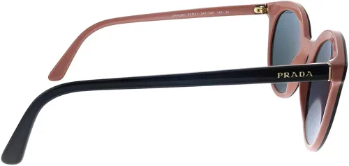 Vista 3 de Prada PR 02XS 541726 - Lentes de sol redondos de plástico negro con lente de espejo rosa
