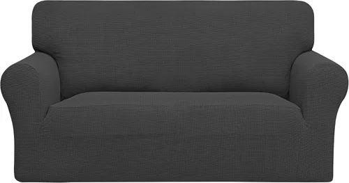 Vista 37 de PureFit Funda elástica para sofá biplaza, funda de sofá suave y antideslizante de jacquard de elastano, protector de muebles lavable con espuma