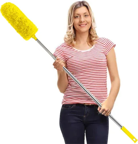 Vista 8 de DELUX Plumero de microfibra con 7 plumeros, reutilizables, flexibles, lavables, con poste de extensión extra largo de 100 pulgadas para limpiar