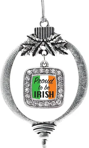 Vista 187 de Inspired Silver - Adorno con dije de reina de rodillo - Adornos navideños cuadrados de plata con joyas de circonita cúbica