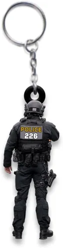 Vista 11 de Llavero personalizado de regalos de policía, llavero personalizado para él, papá A0.