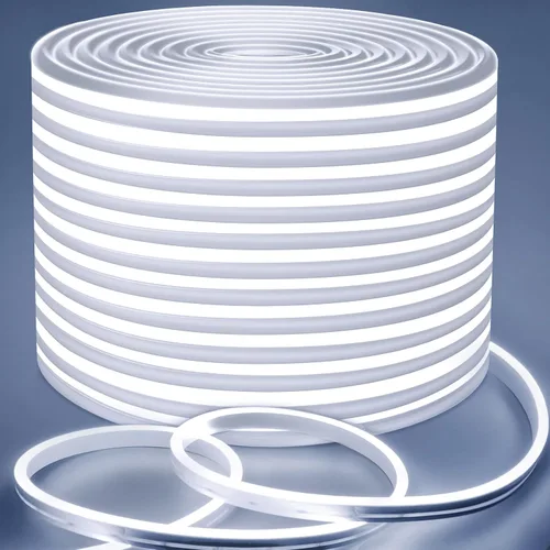 Vista 15 de Lamomo - Luces LED de neón, tira de luces LED regulables de 12 V, blanco neutro, 16.4 pies/5 m, tira de luces LED de neón impermeable, tira de luces