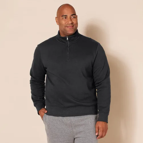 Vista 5 de Tienda Essentials - Sudadera de vellón, cuarto de cremallera y manga larga para hombre