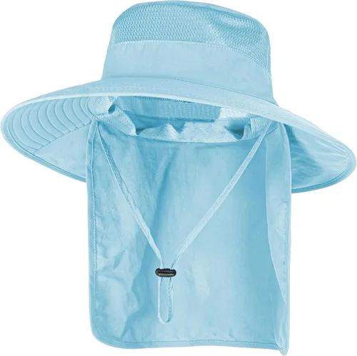 Vista 14 de ZOORON Sombreros de sol para hombres y mujeres con solapa para el cuello Gris oscuro