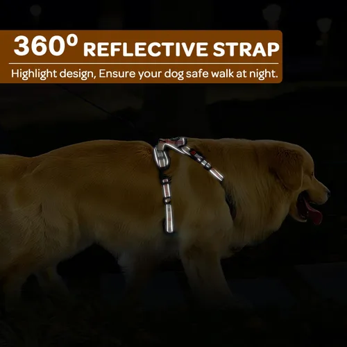 Vista 6 de FURRYFECTION Arnés a cuadros para perros pequeños Arnés reflectante sin tirones para mascotas Arnés ajustable para perro sin estrangulamiento