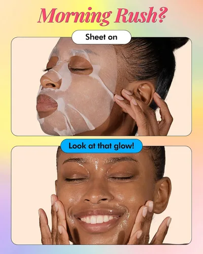 Vista 5 de DERMAL Paquete combinado de 26 mascarillas faciales coreanas con esencia de colágeno (verde y amarillo) – Mascarilla facial hidratante y calmante