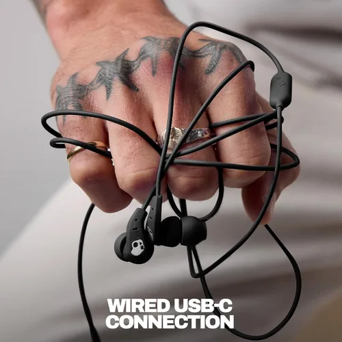 Vista 4 de Skullcandy Set Auriculares con Cable USB-C con Ajuste de Aislamiento de Ruido, Micrófono en Línea para Control de Llamadas y Pistas para iPhone