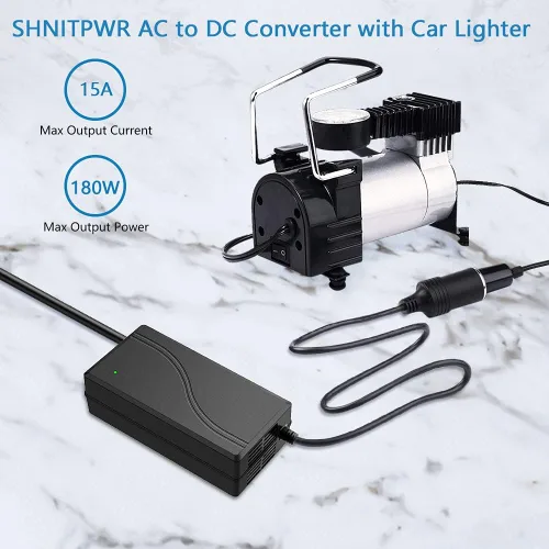 Vista 6 de SHNITPWR Adaptador de convertidor de CA a CC 110 V a 12 V Convertidor 180 W 15 A encendedor de cigarrillos de coche enchufe 100 ~ 240 V CA a CC 12