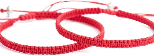 Vista 6 de Seyaa Pulseras rojas de cadena del destino con protección de buena suerte, pulseras a juego para parejas, amantes, mujeres, hombres, novio, novia