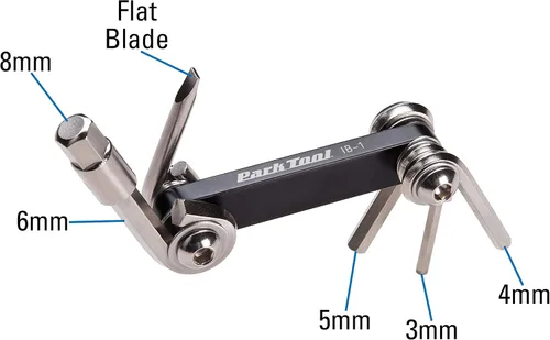 Vista 3 de Park Tool IB-1 I-Beam - Juego de llaves hexagonales plegables/destornilladores herramientas multifuncionales para bicicleta