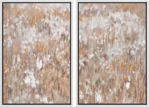 Vista 95 de SIGNFORD Lienzo enmarcado para pared, juego de arte geométrico retro de mediados de siglo, plantas forestales, ilustraciones con formas abstractas