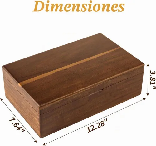 Vista 3 de Organizador de bolsas de té de madera de acacia con compartimentos