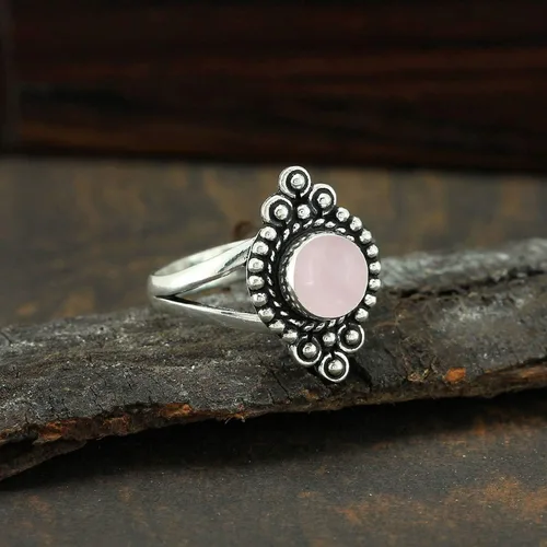 Vista 3 de Anillos hechos a mano con piedras preciosas naturales de estilo nativo americano de 1.80 quilates para mujeres, chapado en plata 925, hecho a mano