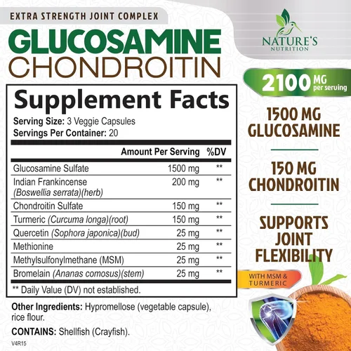 Vista 2 de Glucosamina Condroitina MSM 2100mg - Suplemento de apoyo articular de 3 veces fuerza para movilidad articular y comodidad para hombres y mujeres