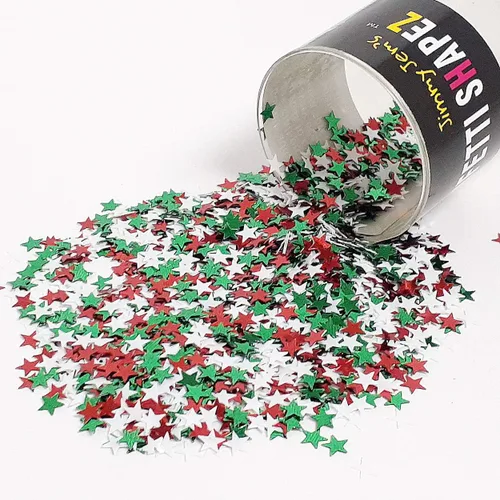 Vista 5 de Confetti Star 1/4" Rojo, Blanco, Azul - Media libra (8 oz) #8516 Q08 Liberty Mix