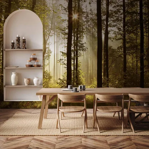 Vista 52 de artgeist Mural de pared premium Bosque púrpura, 79 x 55 pulgadas, papel tapiz no tejido, decoración de pared de vellón, impresión fotográfica